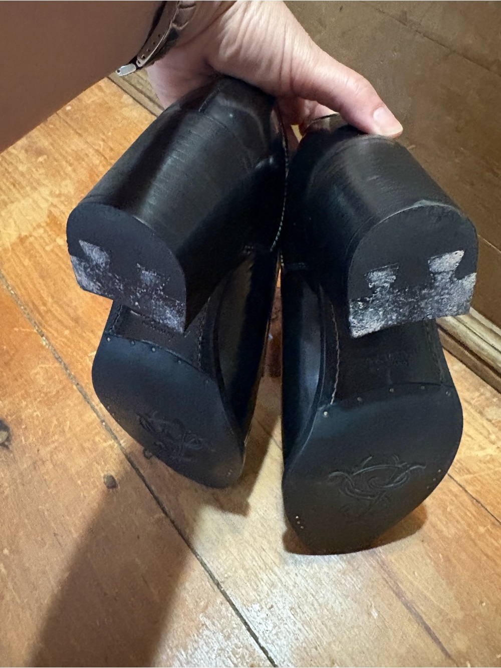 Office of Angela Scott size 38 like new black Miss Button wingtips oxfords - Picture 3 of 6
